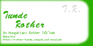 tunde rother business card